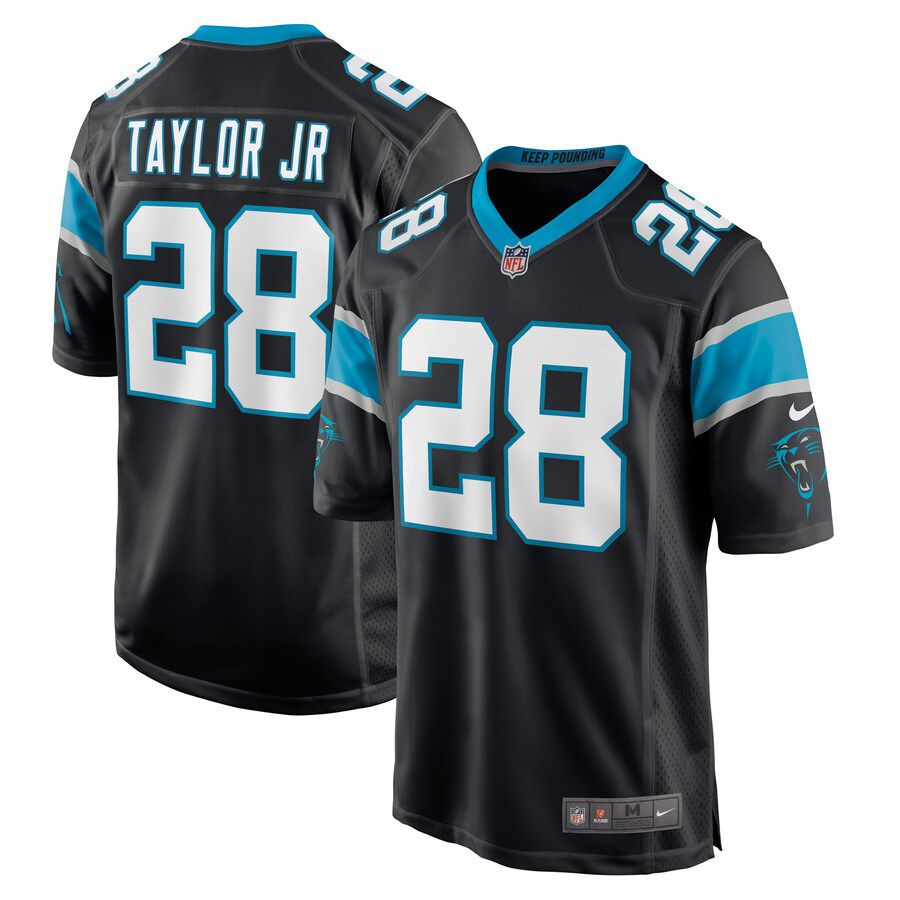 Men Carolina Panthers 28 Keith Taylor Jr. Nike Black Game Player NFL Jersey